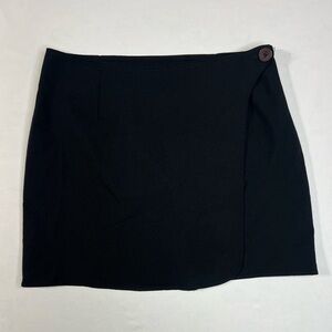 Vintage Y2K Jay Jacobs Black Faux Wrap Tailored Mini Skirt